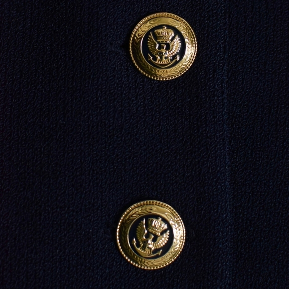 Vintage St. John Santana Knit Blazer Navy Blue Sz 4 - Picture 7 of 11